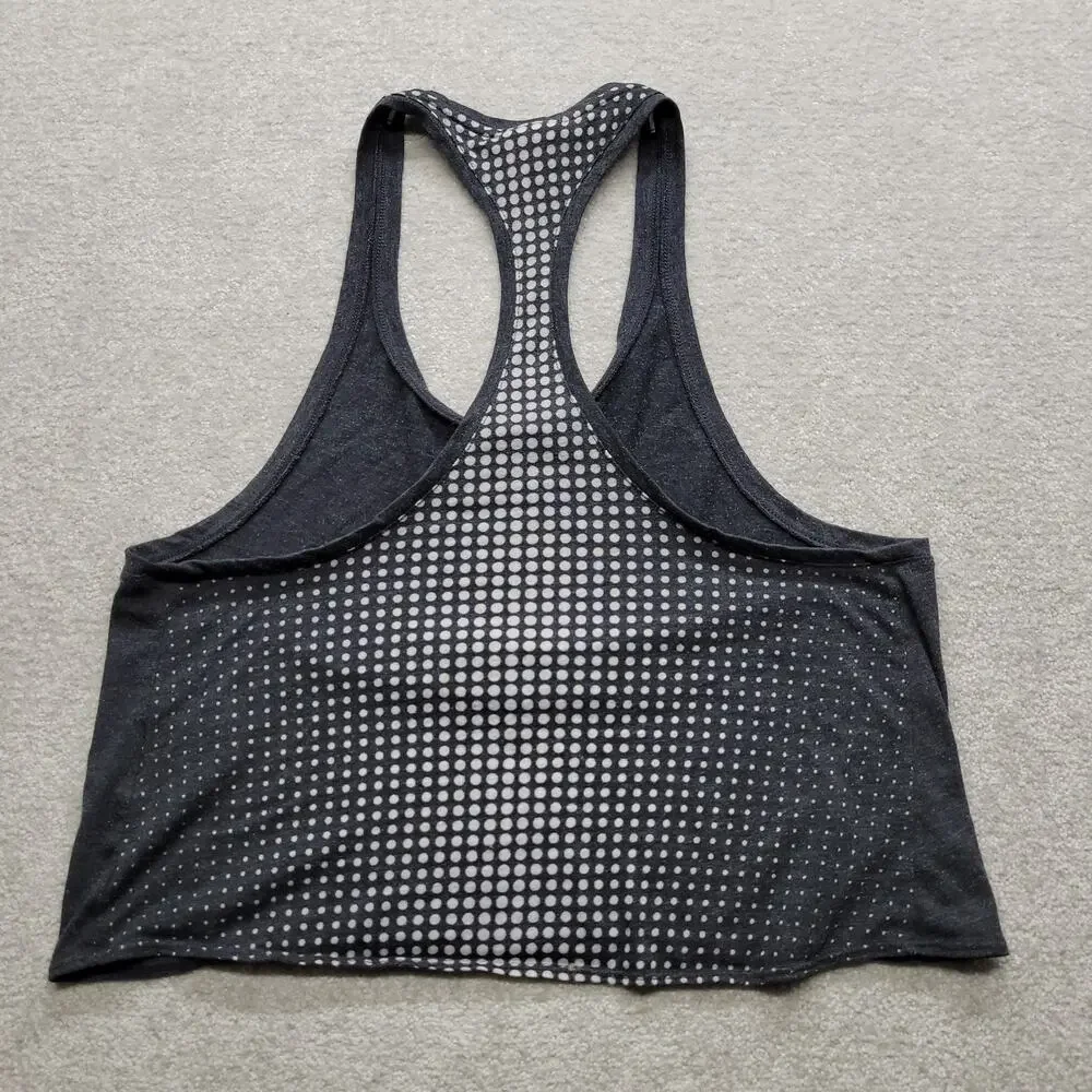 Nike Womens Small Y2K Racerback Crop Tank Top Gray Mesh Back Athletic Gym